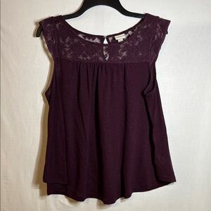 Merona Purple Lace Sleeveless Blouse - Large
